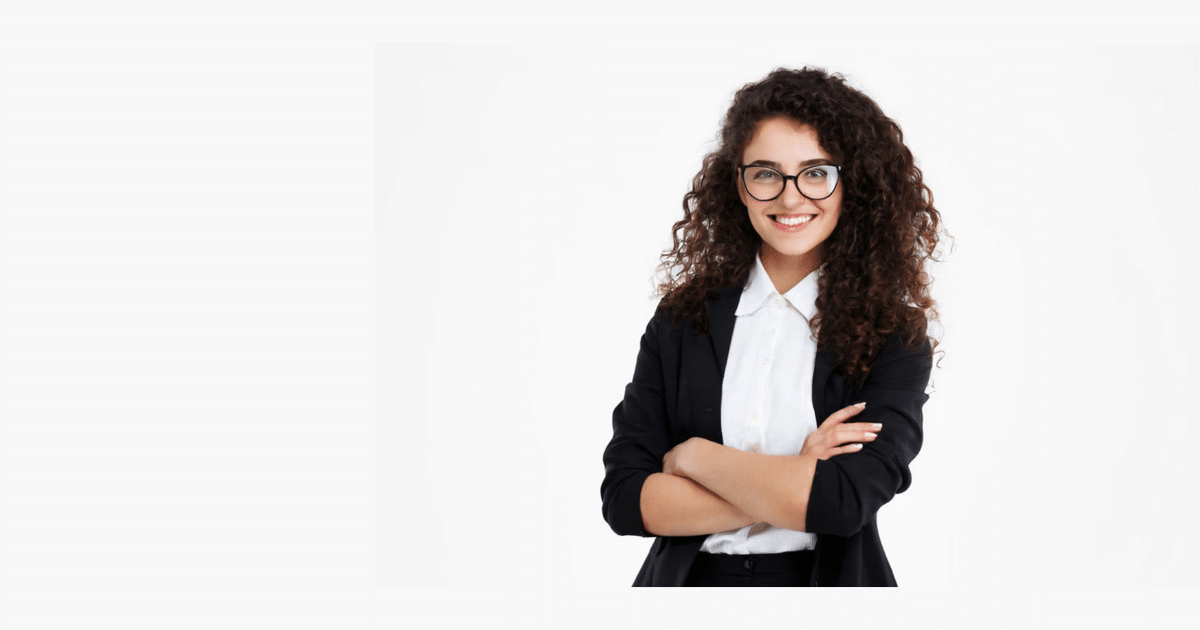 Professional woman smiling confidently in business attire, promoting effective press release strategies for visibility.
